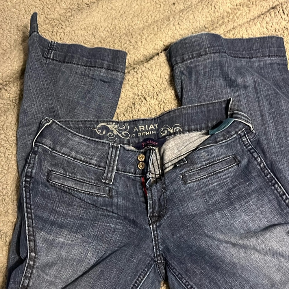 Ariat Ella Trousers Mid Rise Stretch Slim Wide Leg No Gap Jeans 26 Short